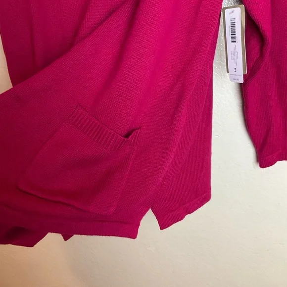 Chico's Fuchsia Cowl Neck TunicSweater Button Detail Cozy Knit Pullover size 3 - Picture 11 of 15